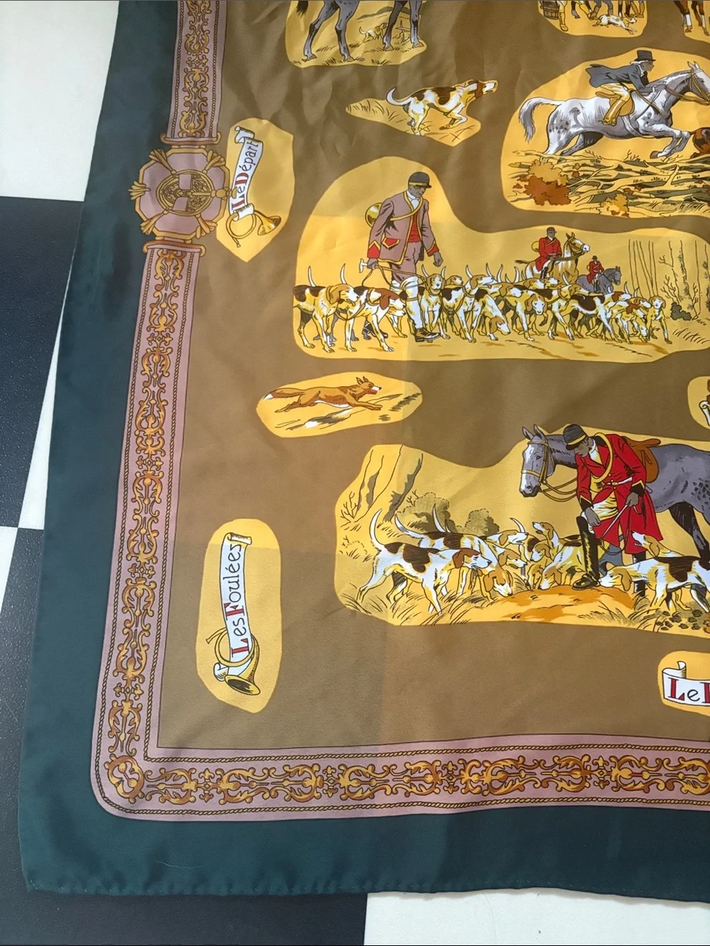 Vintage Gianni Versace 100% silk equestrian scarf